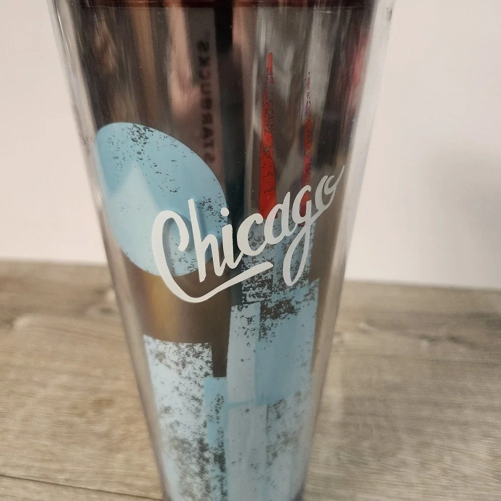 Starbucks Chicago Illinois City Collection Cold Drink Cup 24 Oz Acrylic Tumbler‎